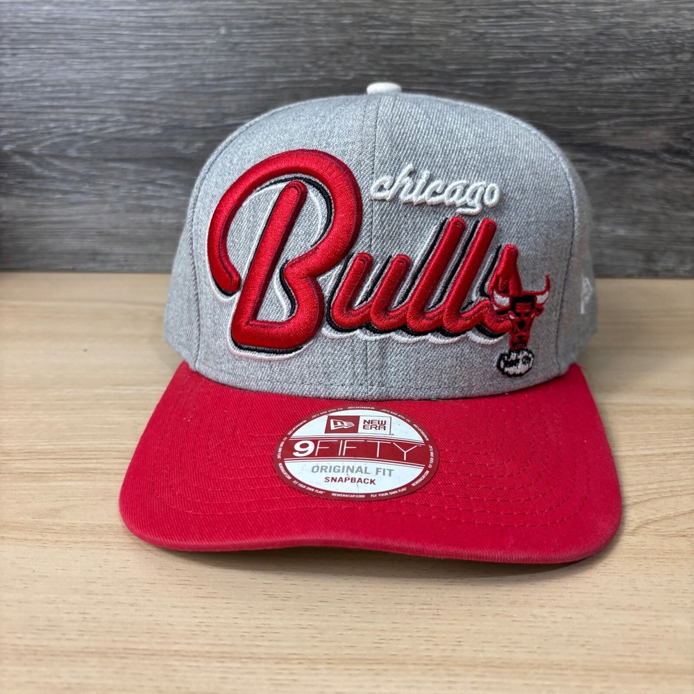 Chicago Bulls Hat Cap‎ Snapback Gray Red NBA Basketball New Era